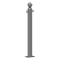 Ornamental bollard | Series 478B | � 76 mm | stationary, to be fixed by plugswith base plate 100 x 150 mm | without lock | with 2 eyelets